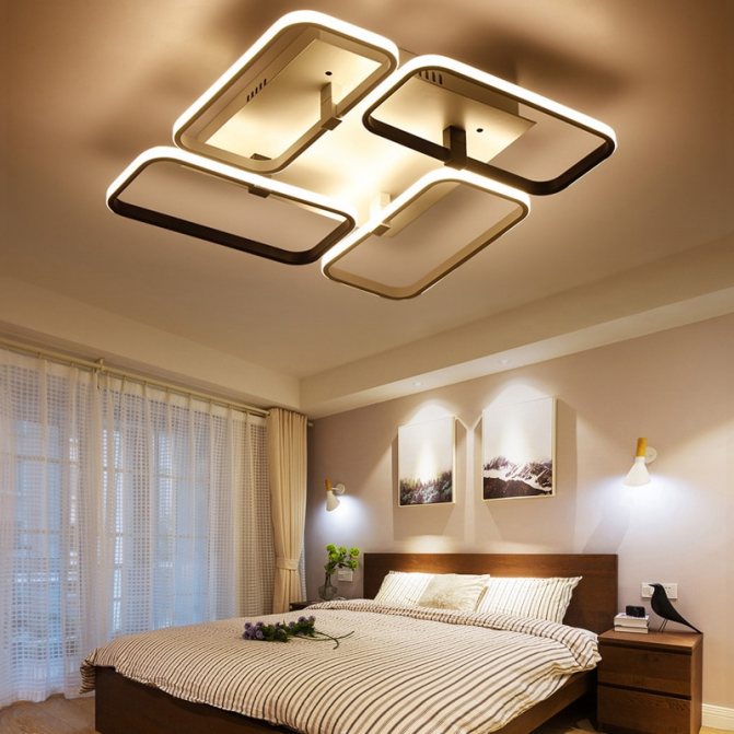 Modern minimalist led ceiling light for living room dining room bedroom white sq