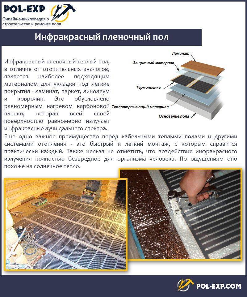 Как выбрать инфракрасный теплый пол под ламинат и осуществить монтаж?