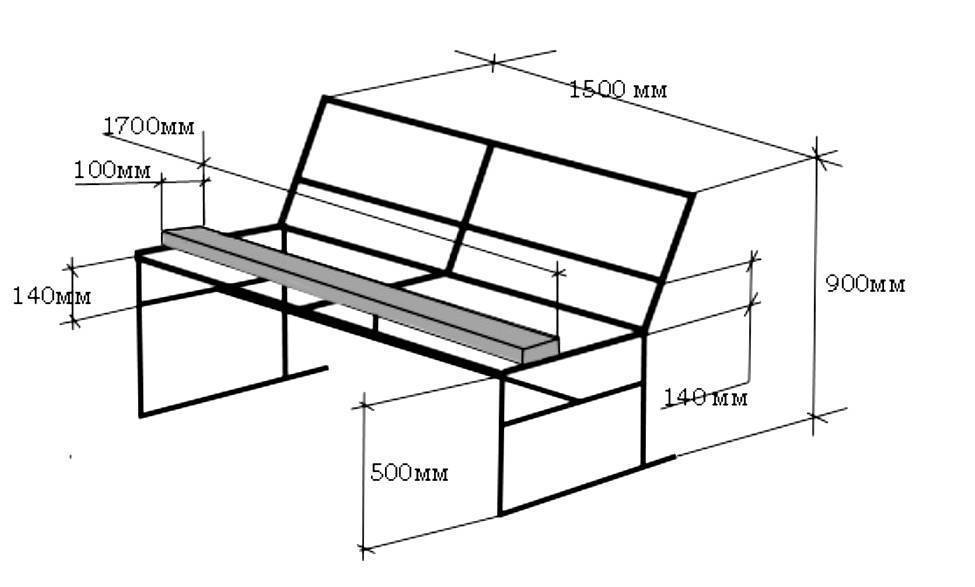 Скамейка из металла своими руками из металла со спинкой чертежи