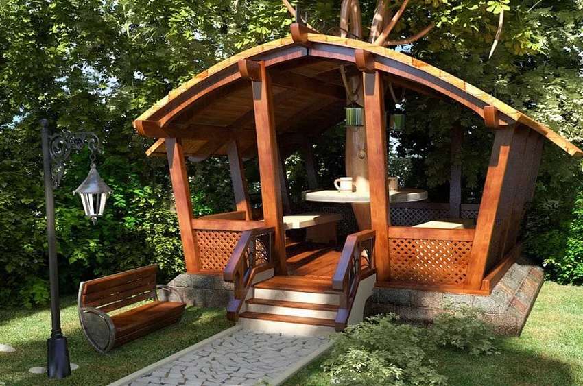 Беседки для дачи [47 фото], какие бывают беседки для дачи, варианты простых летних беседок для садового участка, интересный дизайн с идеями