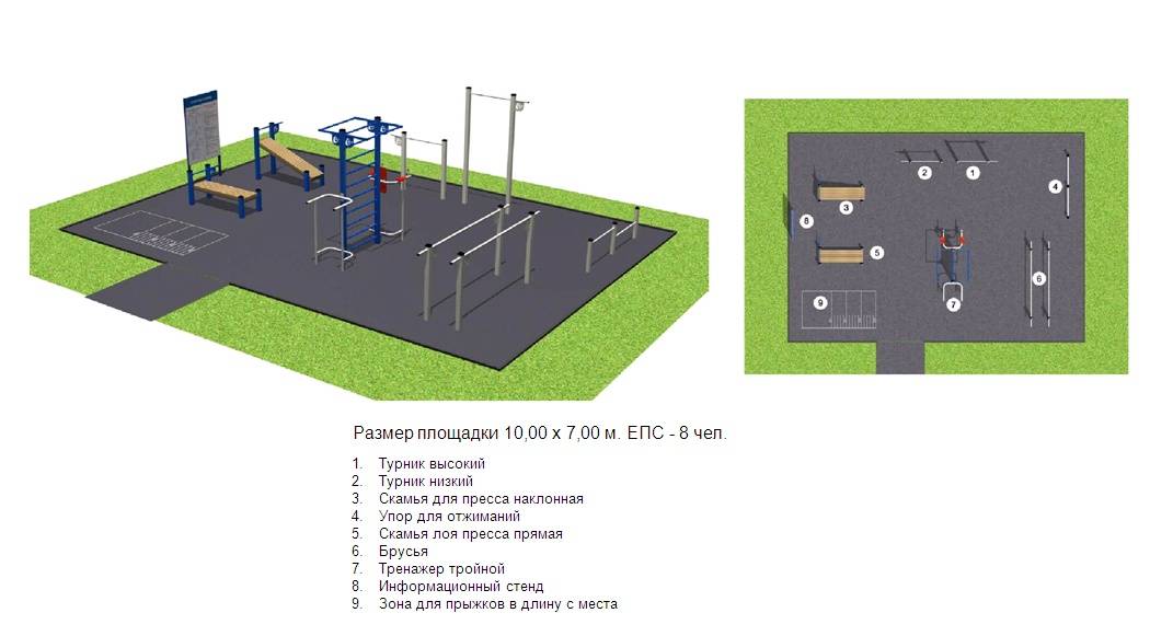 План детской площадки размеры