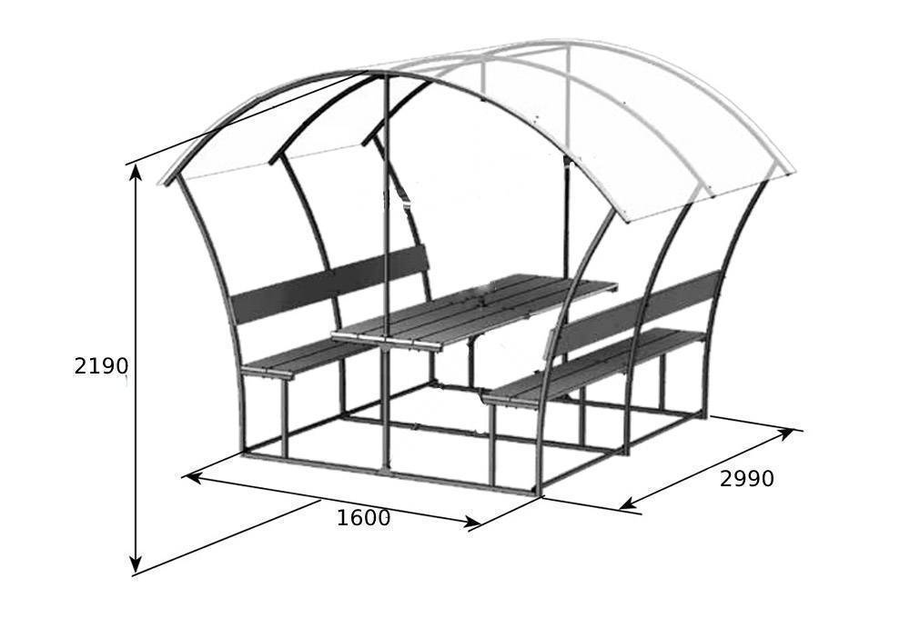 Беседка из поликарбоната своими руками чертежи и размеры