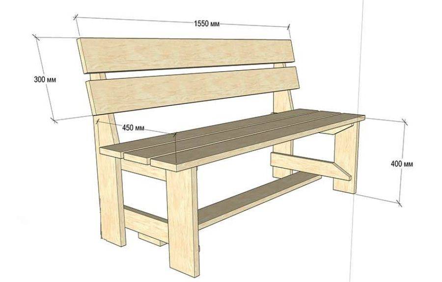 Деревянная лавка без спинки своими руками чертежи