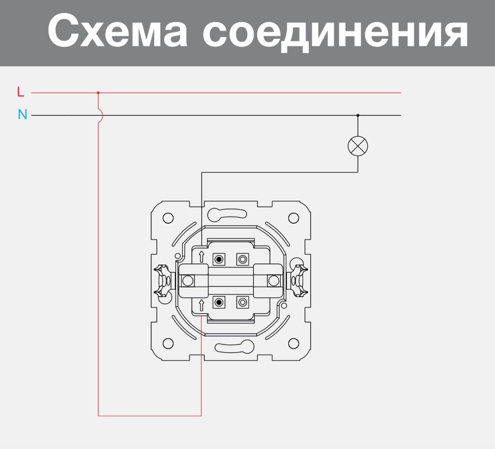 Одноклавишный выключатель: схема, устройство + фото