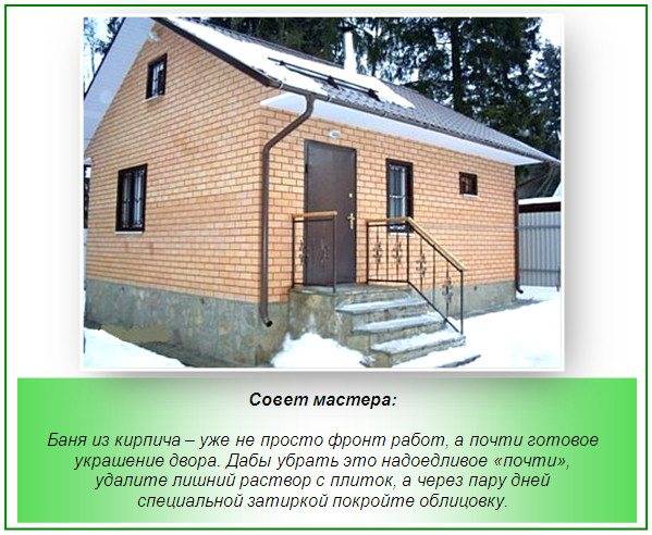 Строительство бани из кирпича